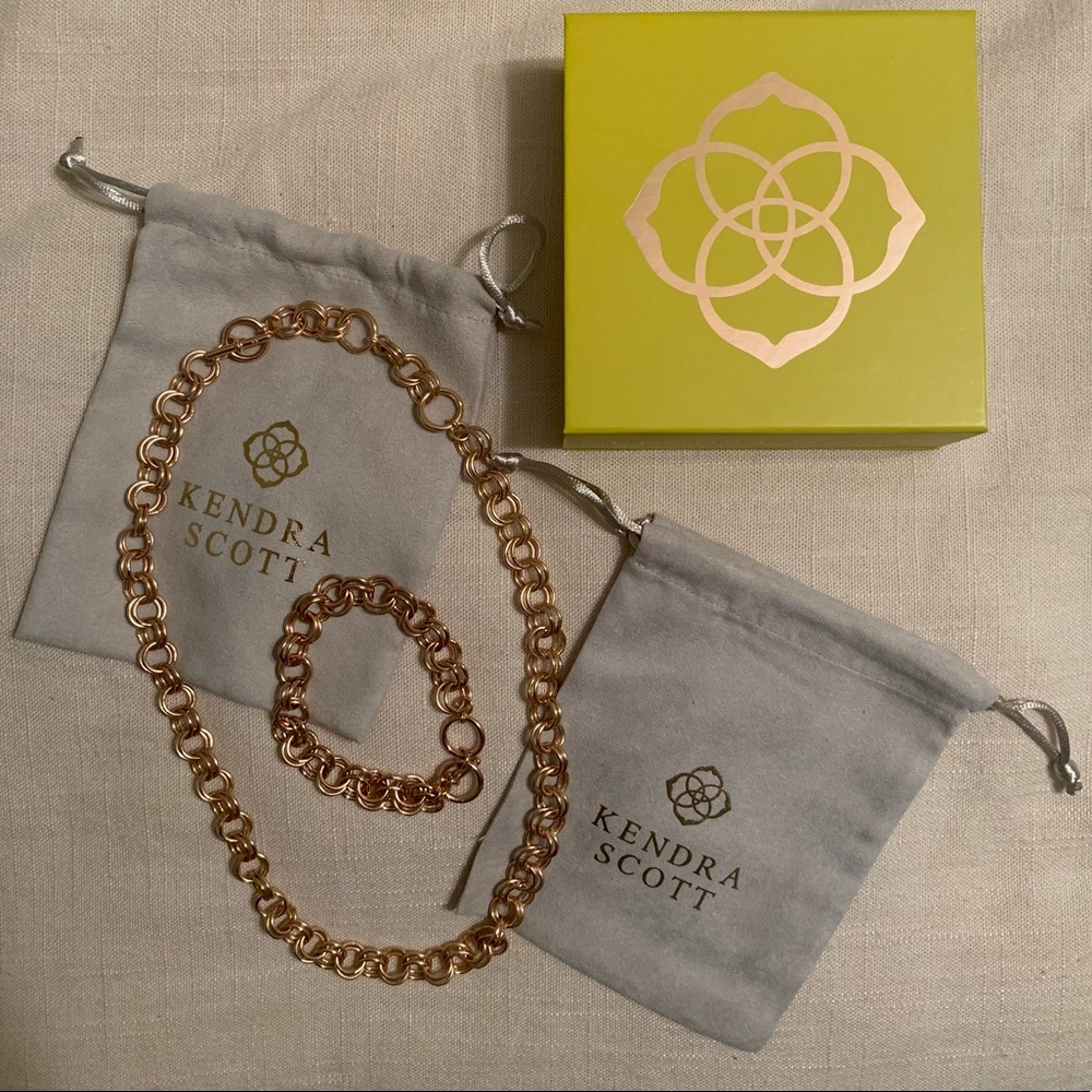 Kendra Scott Rose Gold Link Bracelet & Necklace
